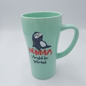 Tall Mug “ Mondays Should Be Optional “ by Clay Art Sloth Coffee‎ Tea Coco